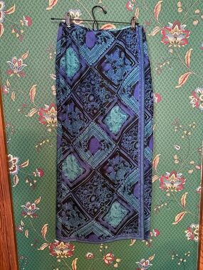 Vintage Carlisle Silk Blend Wrap Skirt
